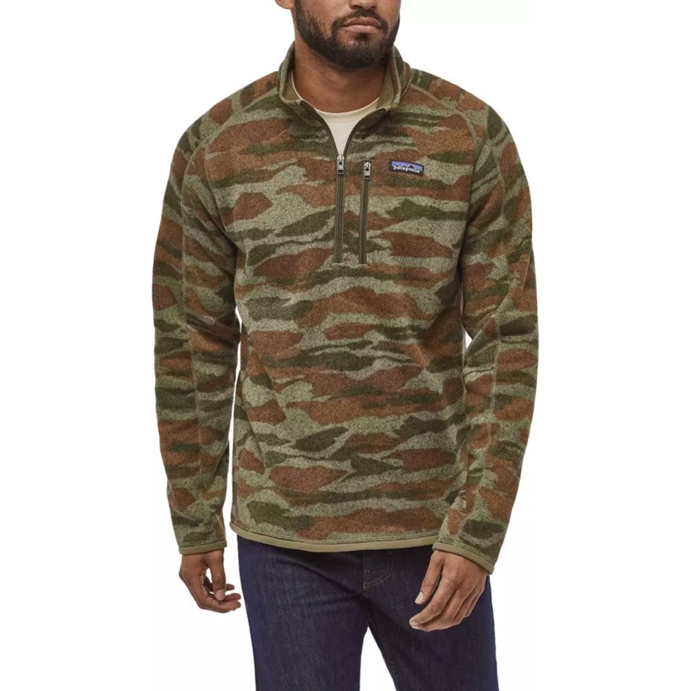 Patagonia Men's Camouflage Sweater - Green and Brown